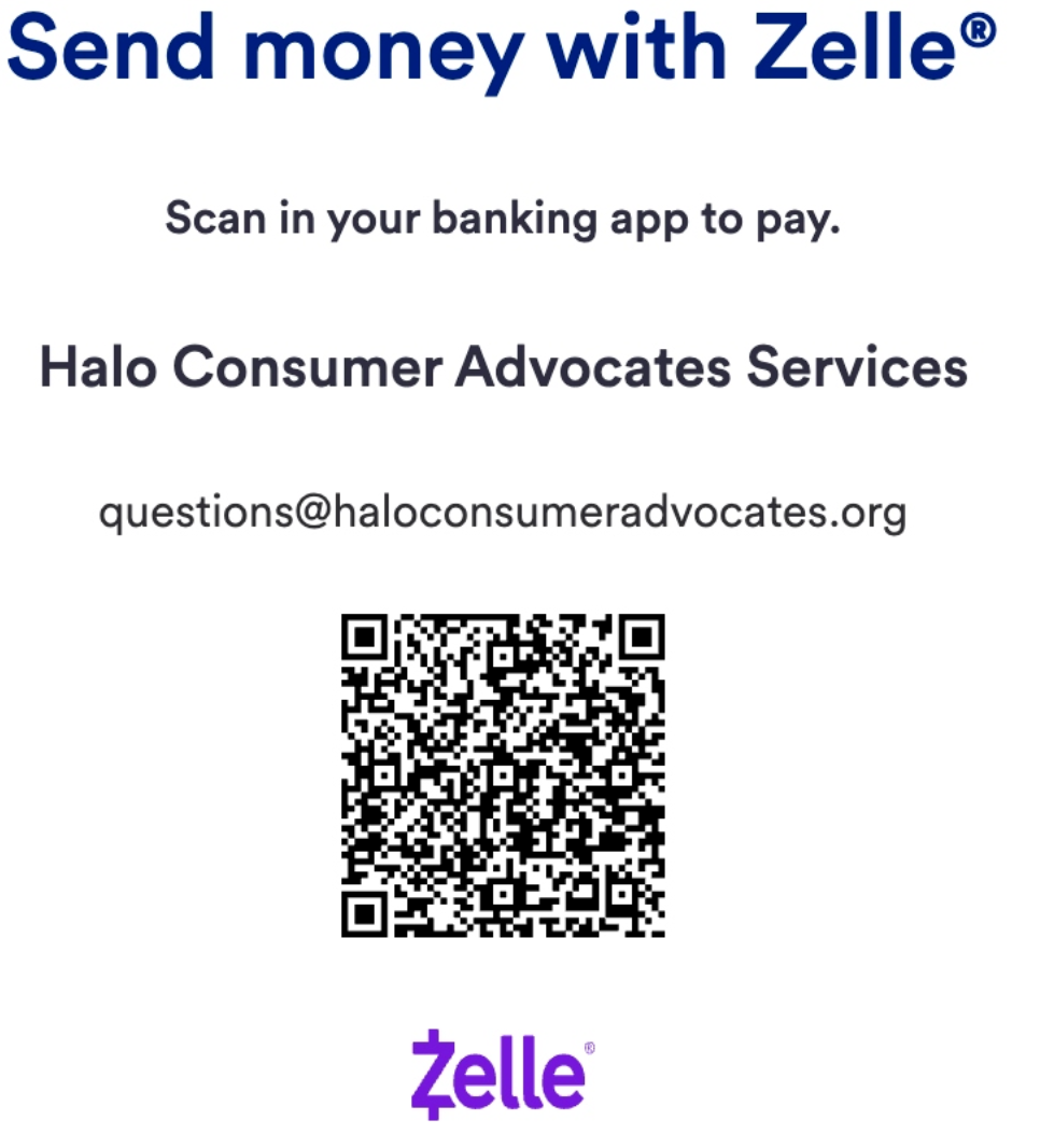 Zelle QR code for Halo Consumer Advocates Svcs.